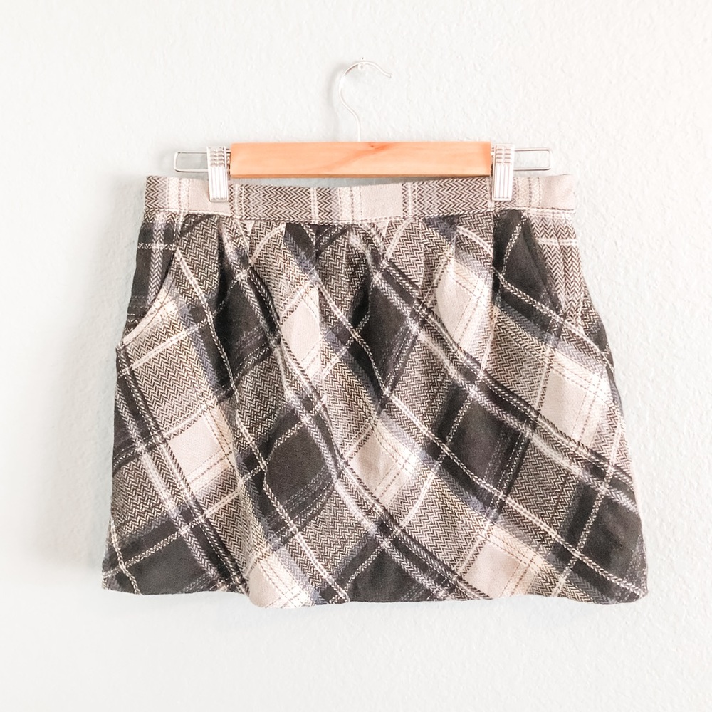 Old Navy Tweed Plaid Mini Skirt with Pockets